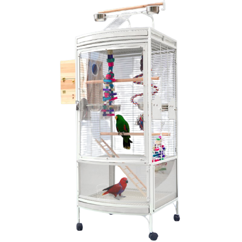 Transparent Parrot Cage with upper stand 60*60*161