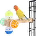 [6948110201812] Standing Perch with Bells L20cm*Diameter 1.8cm*H12cm