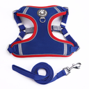 [691201548SBE] Pet Dog Cat Harness Leash Set - Blue Small S: L120*1.5cm
