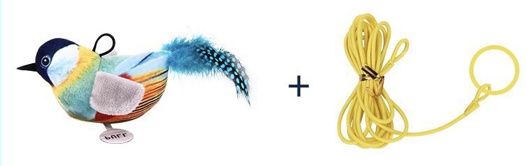 Bird Sounding Door Hanging Cat Teaser Blue Ruddock 10*5*6cm