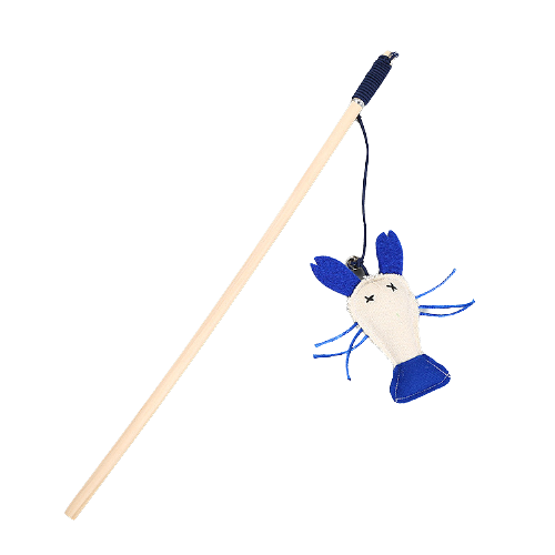 Cat Wand Blue Feather Butterfly Shape