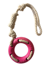 [6970899505211] Interactive Cotton Rope With Chew Ring 37cm Pink