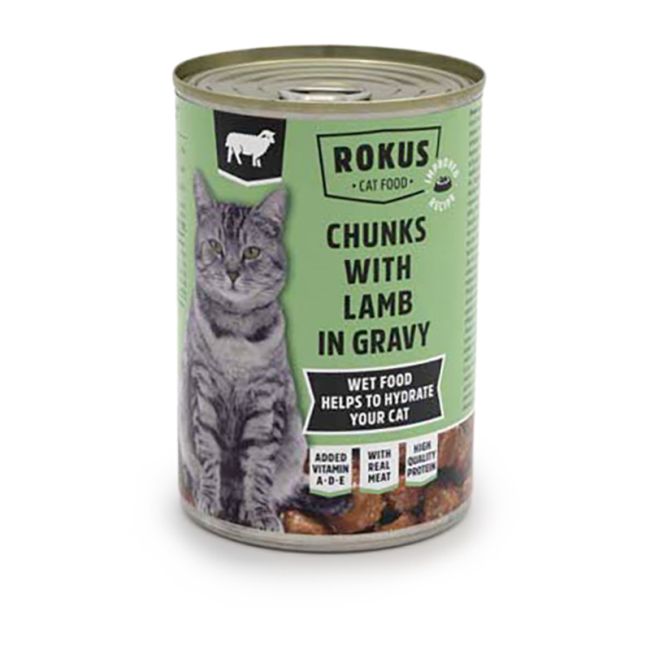 Rokus Chunks with Lamb in Gravy for Cat 415 gm