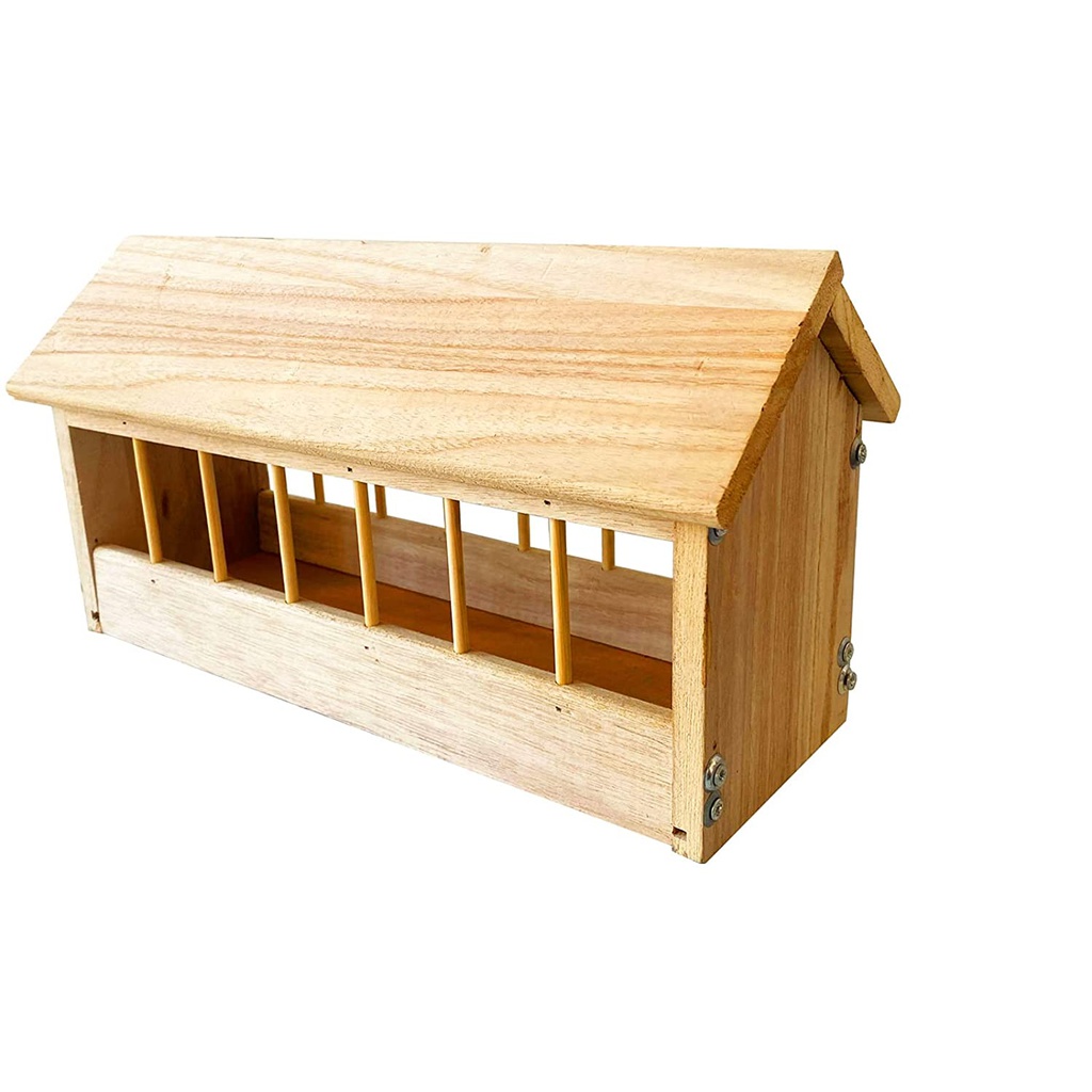 Pigeon Wooden Feeder Outdoor With Cover And Bars 80Cm Ns