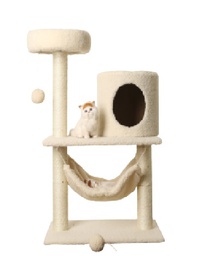 [6965232111311] CAT TREE FUR WHITE 40*60*90